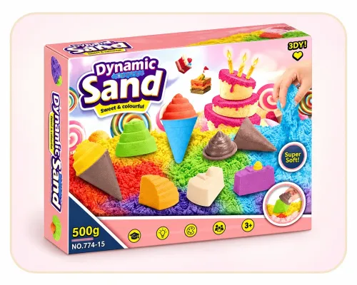 Кінетичний пісок Dynamic Sand 500 г з формочками – набір для творчості | KIVORA