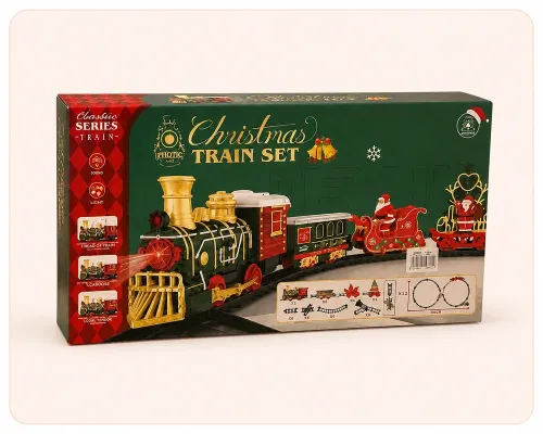 Різдвяна залізниця Christmas Train Set 14 елементів зі світлом і музикою